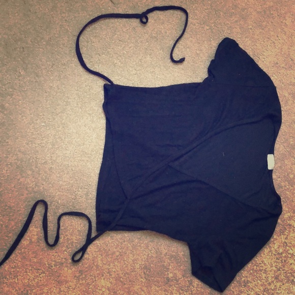 Black tie up crop top - Picture 4 of 4